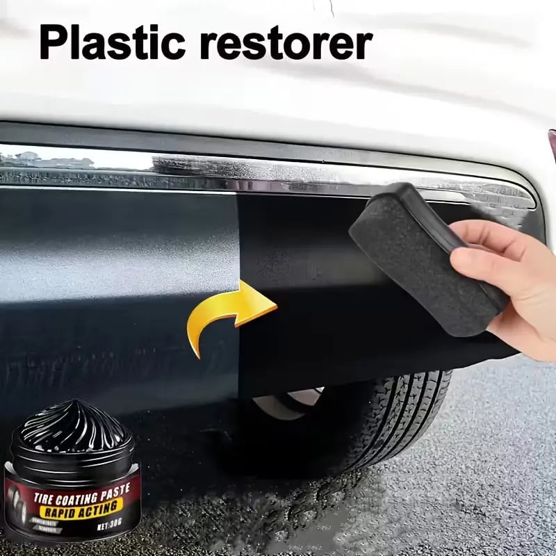 Premium Tire Coating & Trim Restorer:  Bring Back the Original Deep Black Shine to Rubber and Plastic