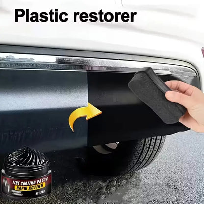 Premium Tire Coating & Trim Restorer:  Bring Back the Original Deep Black Shine to Rubber and Plastic